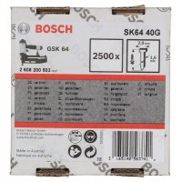Штифт с потайной головкой SK64 40G 1,6 мм, 40 мм, оцинк. Bosch 2608200503