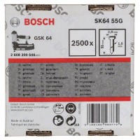 Штифт с потайной головкой SK64 55G 1,6 мм, 55 мм, оцинк. Bosch 2608200506