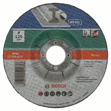 Набор из 5 отрезных кругов, выпукл., по металлу A 30 S BF Bosch 2609256333