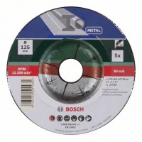 Набор из 5 обдирочных кругов, выпукл., по металлу A 24 P BF Bosch 2609256341