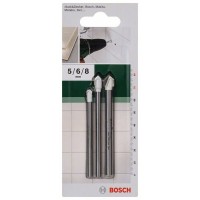 Набор из 3 сверл по керамической плитке 5,0ммx70 мм, 6,0 ммx80 мм, 8,0 ммx80 мм Bosch 2609255588