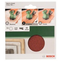 Набор из 5 шлифлистов для эксцентриковых шлифмашин 115, 80 Bosch 2609256A17