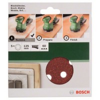 Набор из 5 шлифлистов для эксцентриковых шлифмашин 125, 60 Bosch 2609256A23