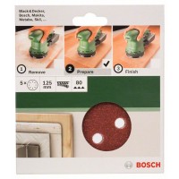 Набор из 5 шлифлистов для эксцентриковых шлифмашин 125, 80 Bosch 2609256A24