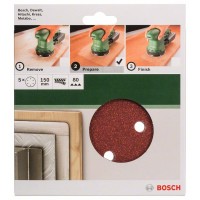 Набор из 5 шлифлистов для эксцентриковых шлифмашин 150, 80 Bosch 2609256A31