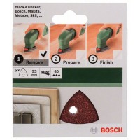 Набор из 5 шлифлистов для дельташлифмашин 93, 40 Bosch 2609256A48