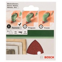 Набор из 5 шлифлистов для дельташлифмашин 93, 60 Bosch 2609256A49