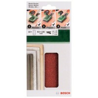 Набор из 10 шлифлистов для виброшлифмашин 93x185, 4x60; 4x120; 2x180 Bosch 2609256A86