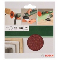 Набор из 5 шлифлистов для угловых шлифмашин 115, 40 Bosch 2609256B36