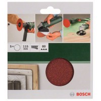 Набор из 5 шлифлистов для угловых шлифмашин 115, 80 Bosch 2609256B38