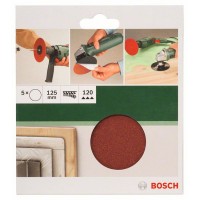 Набор из 5 шлифлистов для угловых шлифмашин и дрели 125, 120 Bosch 2609256B45