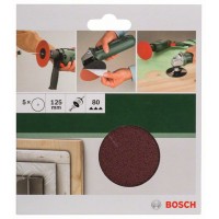 Набор из 5 шлифлистов для дрели 125, 80 Bosch 2609256B50