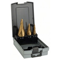 Набор из 3 ступенчатых сверл HSS-TiN 4-12; 4-20; 6-30 мм Bosch 2608587432