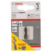 Бита Diamond Impact PH2, 25мм (x1) Bosch 2608522042