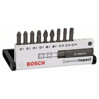 Набор из 10 насадок-бит Diamond Impact (смешанный) Diamond Impact 25 мм, PH/PZ/T Bosch 2608522064