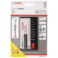 Набор из 10 насадок-бит Diamond Impact (смешанный) Diamond Impact 25 мм, PZ Bosch 2608522065