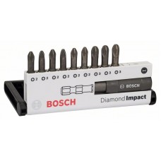 Набор из 10 насадок-бит Diamond Impact (смешанный) Diamond Impact 25 мм, PZ Bosch 2608522065