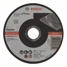 Отрезной круг прямой Standard for Inox - Rapido WA 60 T BF 125x22,23x1,0 мм Bosch 2608603171