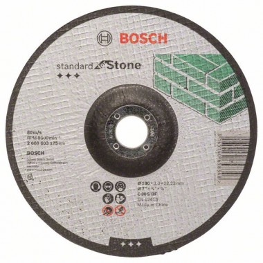 Отрезной круг выпуклый Standard for Stone C 30 S BF 180x22,23x3,0 мм Bosch 2608603175