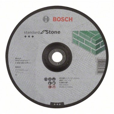 Отрезной круг выпуклый Standard for Stone C 30 S BF 230x22,23x3,0 мм Bosch 2608603176