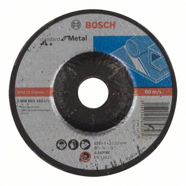Обдирочный круг выпуклый Standard for Metal A 24 P BF 125x22,23x6,0 мм Bosch 2608603182