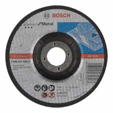 Отрезной круг выпуклый Standard for Metal A 30 S BF 125x22,23x2,5 мм Bosch 2608603160