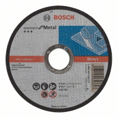 Отрезной диск прямой Standard for Metal A 60 T BF 115x22,23x1,6 мм Bosch 2608603163