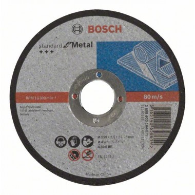 Отрезной диск прямой Standard for Metal A 30 S BF 115x22,23x2,5 мм Bosch 2608603164
