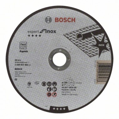 Отрезной круг прямой Expert for Inox - Rapido AS 46 T INOX BF 180x1,6 мм Bosch 2608603406