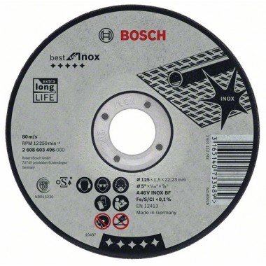 Отрезной круг прямой Best for Inox A 30 V INOX BF 115x2,5 мм Bosch 2608603502