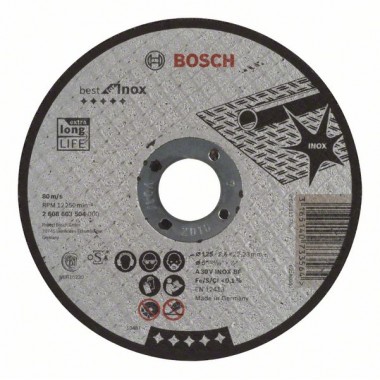 Отрезной круг прямой Best for Inox A 30 V INOX BF 125x2,5 мм Bosch 2608603504