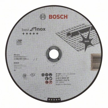 Отрезной круг прямой Best for Inox A 30 V INOX BF 230x2,5 мм Bosch 2608603508