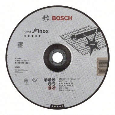 Отрезной круг выпуклый Best for Inox A 30 V INOX BF 230x2,5 мм Bosch 2608603509