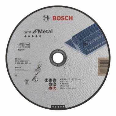 Отрезной круг прямой Best for Metal, Rapido A 46 V BF 230x1,9 мм Bosch 2608603522