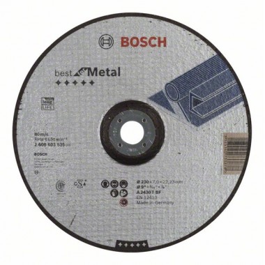 Обдирочный круг выпуклый Best for Metal A 2430 T BF 230x7,0 мм Bosch 2608603535