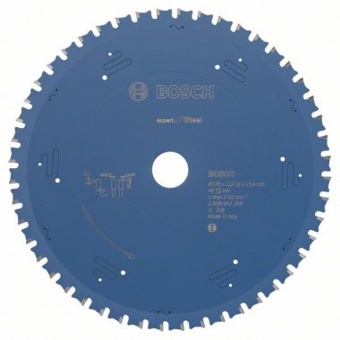 Пильный диск Expert for Steel 230x25,4x2,0 мм, 48 Bosch 2608643058