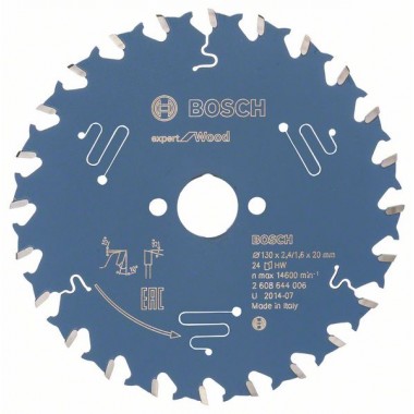 Пильный диск Expert for Wood 130x20x2,4 мм, 24 Bosch 2608644006