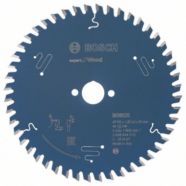 Пильный диск Expert for Wood 160x20x1,8 мм, 48 Bosch 2608644015