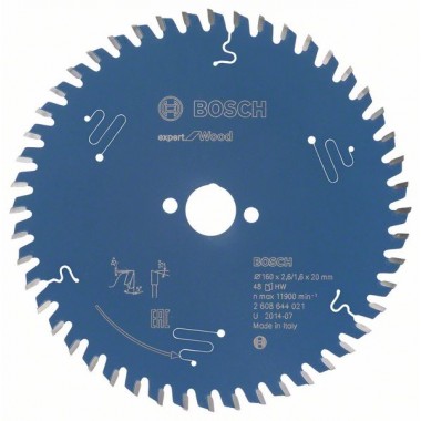 Пильный диск Expert for Wood 160x20x2,6 мм, 48 Bosch 2608644021