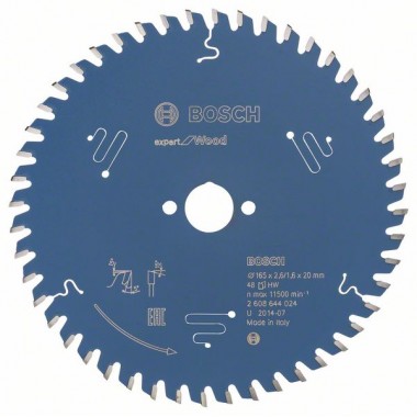 Пильный диск Expert for Wood 165x20x2,6 мм, 48 Bosch 2608644024
