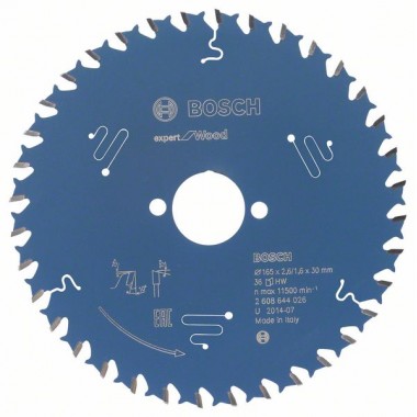 Пильный диск Expert for Wood 165x30x2,6 мм, 36 Bosch 2608644026