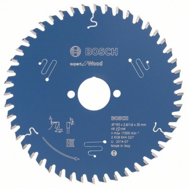 Пильный диск Expert for Wood 165x30x2,6 мм, 48 Bosch 2608644027