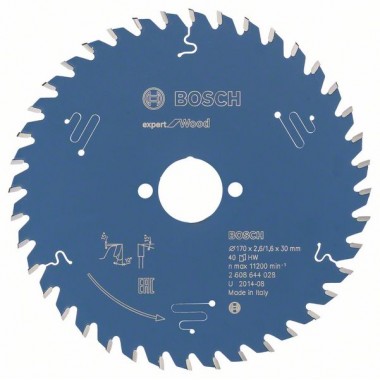 Пильный диск Expert for Wood 170x30x2,6 мм, 40 Bosch 2608644028