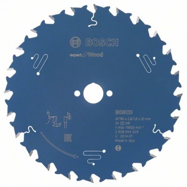 Пильный диск Expert for Wood 180x20x2,6 мм, 24 Bosch 2608644029