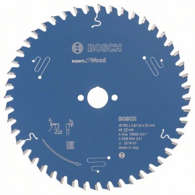 Пильный диск Expert for Wood 180x20x2,6 мм, 48 Bosch 2608644031