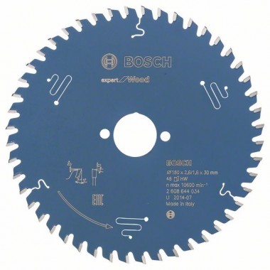 Пильный диск Expert for Wood 180x30x2,6 мм, 48 Bosch 2608644034