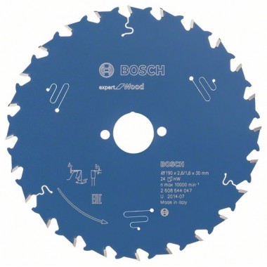 Пильный диск Expert for Wood 190x30x2,6 мм, 24 Bosch 2608644047