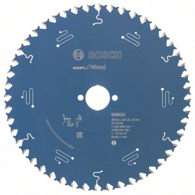 Пильный диск Expert for Wood 230x30x2,8 мм, 48 Bosch 2608644063