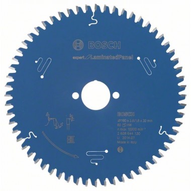 Пильный диск Expert for Laminated Panel 190x30x2,6 мм, 60 Bosch 2608644130