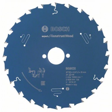 Пильный диск Expert for Construct Wood 190x30x2,0 мм, 24 Bosch 2608644139